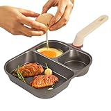 Yhsioaklo Eierpfanne, 3-teilige Pfannkuchenpfanne mit Spatel und Ölpinsel, ergonomischer Griff für Frühstück, Chef, Zuhause, Mittagessen | für Frühstück, Morgenessen, Küche