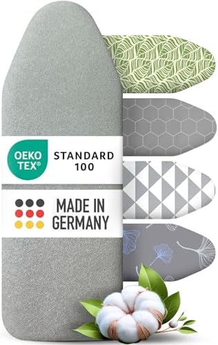 arteneur Bügelbrettbezug 120x40 Made in Germany, hitzereflektierend, Gr. M | Dicke Polsterung, Gummizug, OEKO-TEX 100, in 5 Größen, für Dampfbügelstation + Dampfbügeleisen, passt f