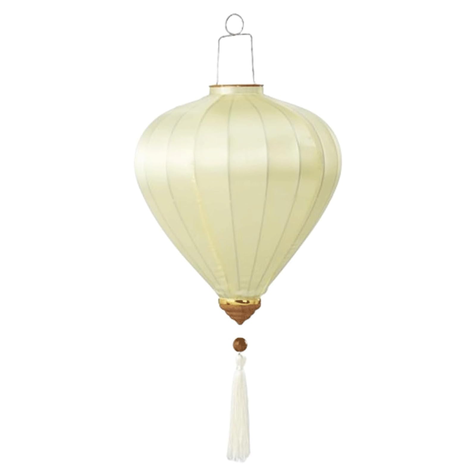 YTGHBIML Oval Silk Lantern Vietnamese Lantern Cloth Oriental Hanging Lantern Fabric Lantern New Year Lantern Japanese Vietnam Hanging Lantern(Beige,12 Inch)