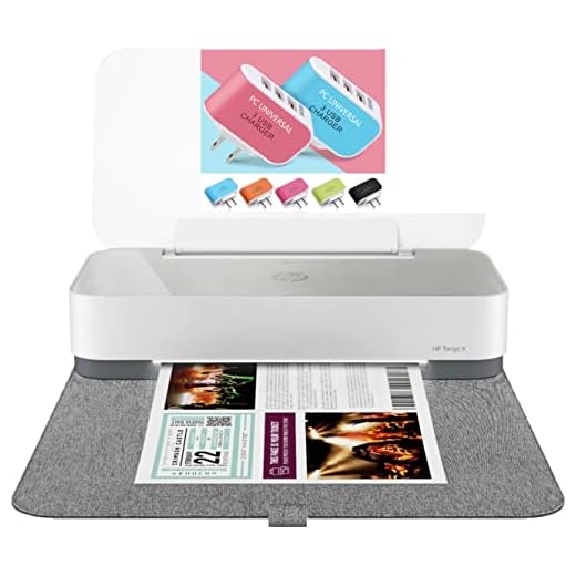 PC Universal Tango X Smart Wireless Printer with Indigo Linen -Cover – Mobile Remote Print, Scan, Copy, HP Instant Ink 3-Port USB Charger