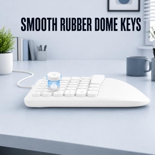 Image of ANT Master 70 Wired USB Keyboard, Full-Size 101-Key Computer Keyboard with FN + 12 Multimedia Shortcut Keys, Smooth Rubber Dome Keys, Anti-Splash Design, 5 Million Keystrokes, Windows & Linux - White