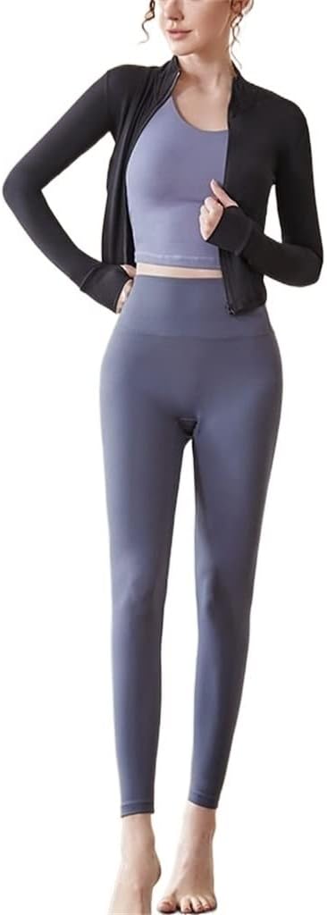 Women's Yoga Clothing Suit Vest Gathered Sports Quick-Drying Thin Running Fitness Clothes(Small)