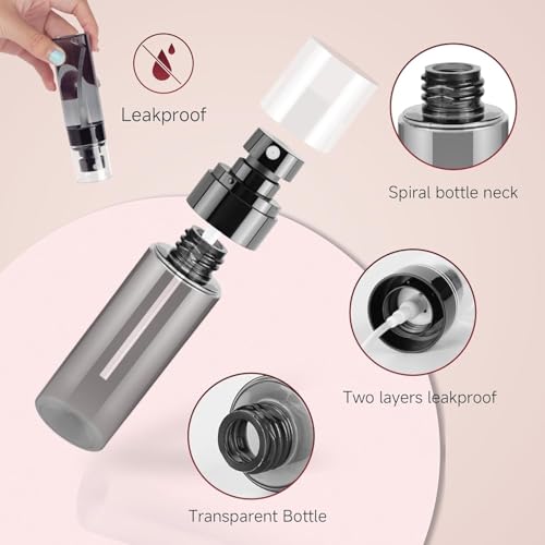 Image of 100ml Fine Mist Spray Bottle for Hair, Skin Care & Cleaning | Refillable Black Plastic Mini Spray Bottle | Leak-Proof Travel Spray for Salons, Plants, Face Mist & Home Use (Black 100ml - (2)