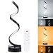 Produktbild OurLeeme Dimmbare Moderne geführte Tischlampe, 24W gewundene LED Acryl-LED, die Nachttischlampe warm/kaltweiß mit Fernbedienung liest (Schwarz)
