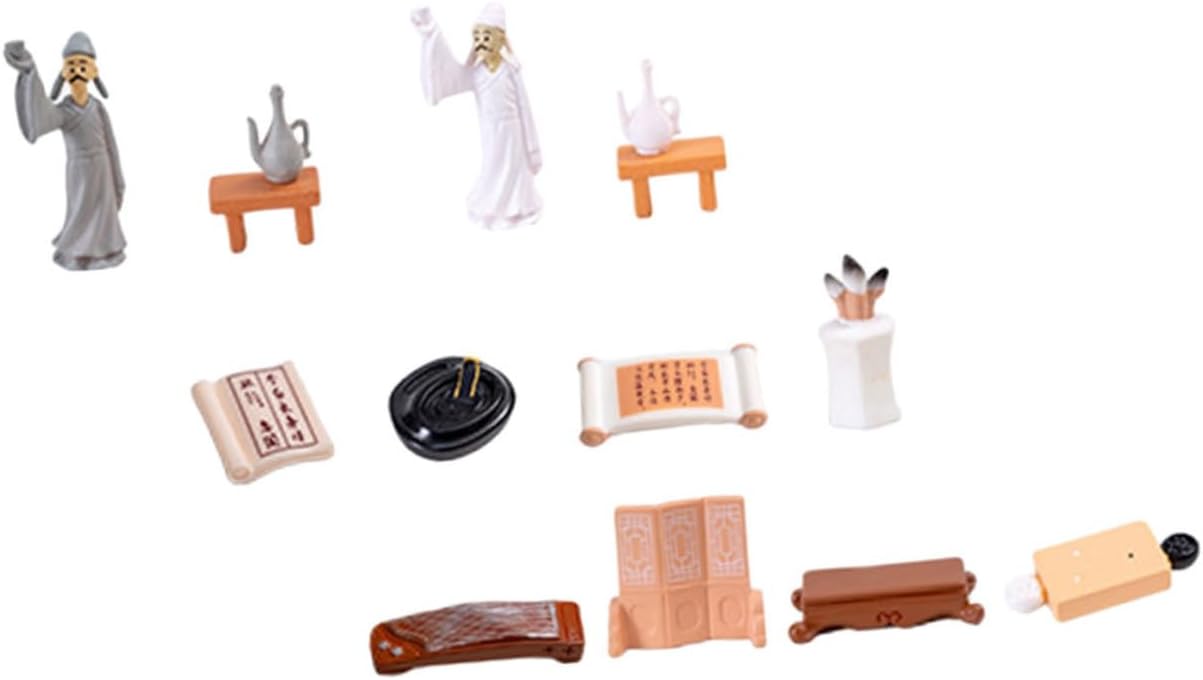 10pcs Miniature Ancientry Figure Resin Statues DIY Micro Landscape Ornaments for Garden Desktop Home Decor Accessories Style