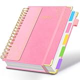 HDhuiun Hardcover Spiral Notebook with Removable Dividers & Tabs, 8