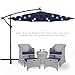 Best Choice Products 10ft Solar LED Offset Cantilever Hanging Market Patio Umbrella, 8 Sturdy Ribs, Easy Adjustment - Navy Blue