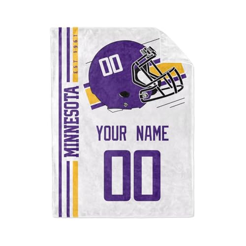 Image of Minnesota Throw Blanket Custom Name and Number Personalized Gifts for Men and Women