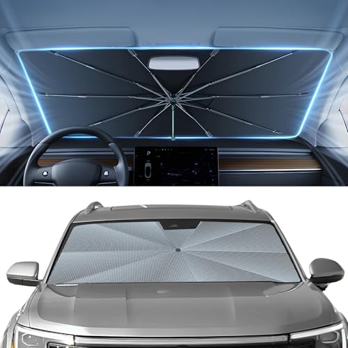 Image of Autorder Windshield Sun Shade Umbrella for 2018-2026 Volkswagen VW Atlas /Atlas Cross Sport Accessories,Upgraded Ice Crystal Material,Easy Setup Umbrella Sunshade for Car Windshield,100% Sun Blocking