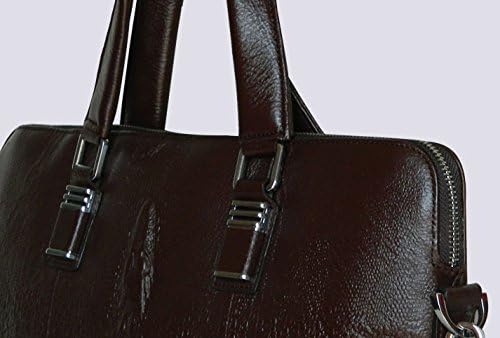 ZUZUWALA Alligator Embossed Leather Mens Briefcase Laptop Bags Travel Bag Fit 14" Laptop - Brown Color