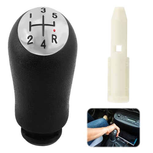 MxyVrix Pommeau de levier de vitesse manuel à 5 vitesses pour Renault Clio III, Megane 2 Laguna 2, Clio 4 - Pommeau, avec adaptateur - Design ergonomique pour...