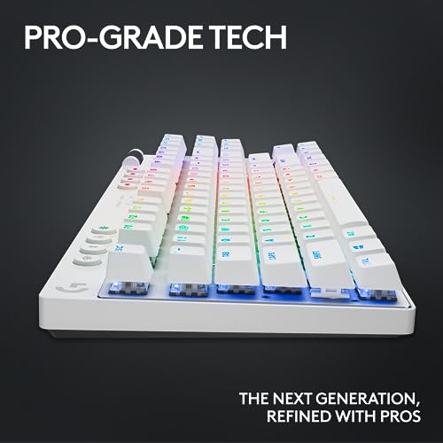Logitech G PRO X TKL Lightspeed Wireless Gaming Keyboard, Ultra-Portable Tenkeyless Design, LIGHTSYNC RGB, PBT keycaps, Tactile Switches (GX Brown) - White by Logitech G - Image 8