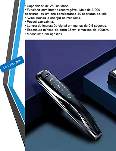 Fechadura Digital Biométrica Wifi Automatizada S928 Com Tela