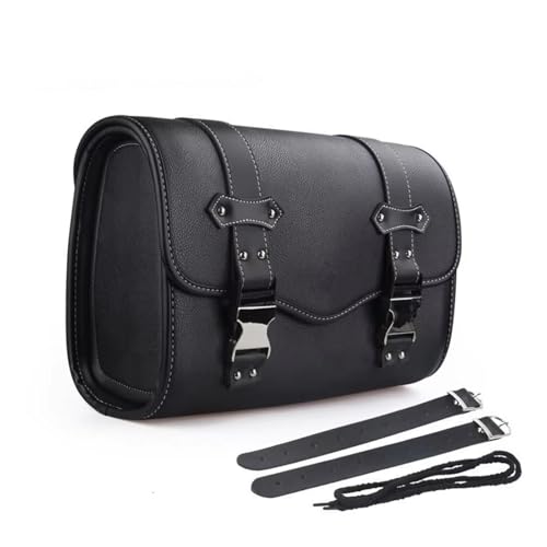 Sacoche moto latérale rétro en cuir PU noir taille L pour Rebel 500 et SR400
