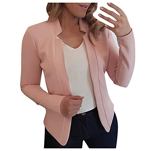 Blazer Jackets for Women,Women's Plus Blazers Lightweight Slim Womans Blazer Open Cardigan Oversized Jackets Blazers for Women Pink