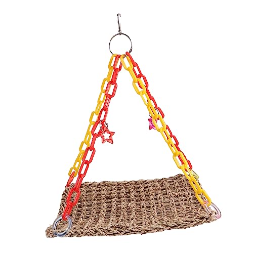 VICASKY Parrot Swing Hammock Bird Chewing for Cage Natural Grass Material Climbing Sleeping Space for Birds for Parrots Parakeets Cockatiels