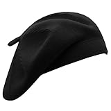 French Beret Hat,Reversible Solid Color Cashmere Beret Cap for Womens Girls Lady Adults (Black1)