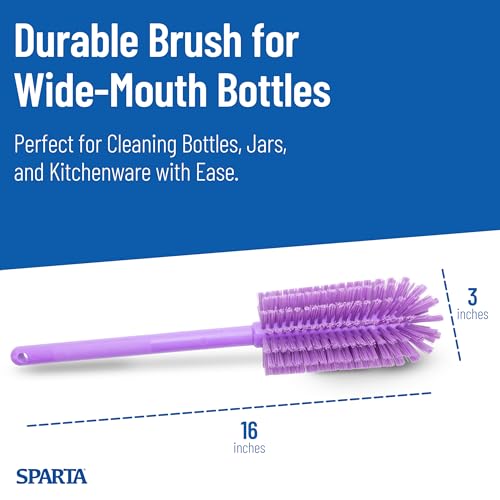 SPARTA Large Water Bottle Brush Ideal for Wide-Mouth Jars, Bottles and Tumblers, Dishwashing Tool with Handle for Home and Commercial Kitchens, Plastic, 16 Inches, Purple by SPARTA - Image 5