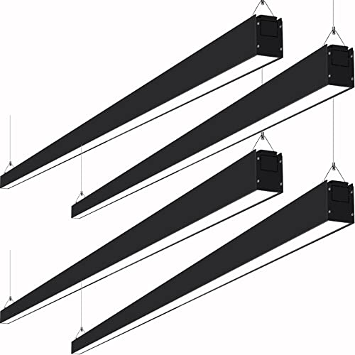 hykolity 8FT Linkable LED Linear Light, 80W 9200lm 3000K/4000K/5000K CCT Selectable, 0-10V Dimmable Architectural LED Suspension Office Lighting Fixture for Market, Garage, ETL,4 Pack-Black hykolity 8FT Linkable LED Linear Light, 80W 9200lm 3000K/4000K/5000K CCT Selectable, 0-10V Dimmable Architectural LED Suspension Office Lighting Fixture for Market, Garage, ETL,4 Pack-Black
