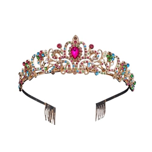 Tiara de cristal multicolor para regalar a niñas y mujeres en fiestas y bodas