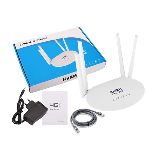KuWFi WiFi 4G LTE Modem Router with SIM Card, 300Mbps WiFi Cat 4, 4 High Gain Antennas, 4G Router Support 32 Users, VPN, 3/EE/O2/Vodafone, DDNS, FDD, Cloud Service, SIM Plug and Play - Image 7