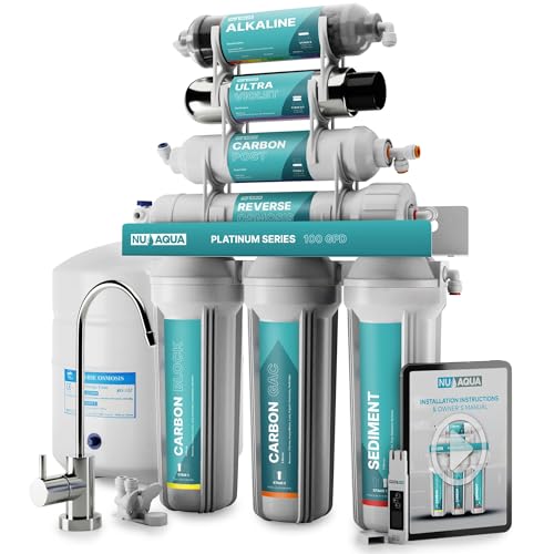 NU Aqua 7-Stage (12 Step Filtration) UV & Alkaline Under Sink Reverse Osmosis Water Filter System -...
