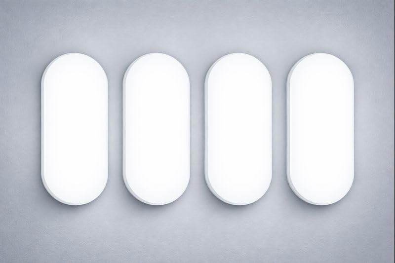 Image of OLIPS LED Bulkhead Light IP54 Waterproof Indoor /Outdoor Wall & Ceiling Light - Weatherproof, Shock Proof, Slim Plastic Surface-Mounted Fixture (15 WATT (Cool White), 4)