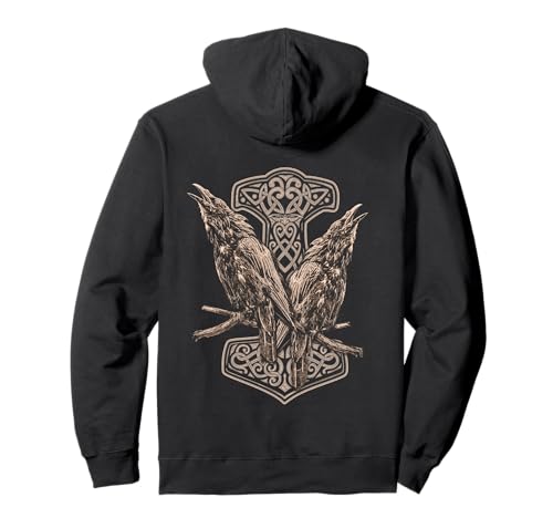 Vikings Odins Raven Huginn and Munnin Norse Mythology Sweat à Capuche