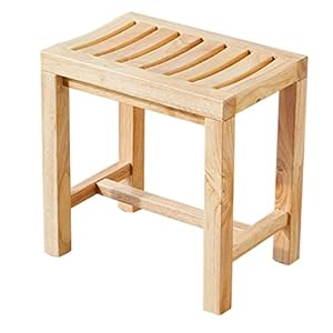 Waterdicht houten badkamer ontlasting oudere anti-slip eiken bad stoel volwassen multifunctioneel houten douche zitplaats deuropening bad spa verander schoenen ontlasting (Size : 42 * 28 * 33CM)