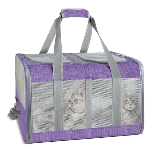 Luxury Soft-Sided Cat Carrier for 2 Cats – Airline Approved, Durable & Comfortable Travel Bag for...