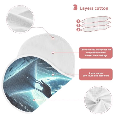 Wolf Howling Moonlight Blue Baby Burp Cloths Muslin Burp Cloths Soft Burp Cloth Burp Rags Cotton Burp Clothes Absorbent for Girl Unisex Boy Newborn 1 Pack 22x11 Inches3