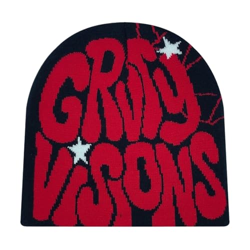 Gorro tejido jacquard GR YUNYUN678 rojo de acrílico para invierno unisex SMT082-red 1