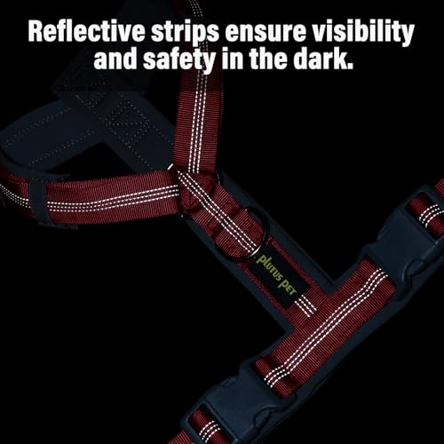 Plutus Pet No Pull Dog Harness, Adjustable Nylon Harness with Soft Padding, Reflective and Heavy Duty Dog Harness for Small, Medium, Large Dogs(Red, M) - Image 6