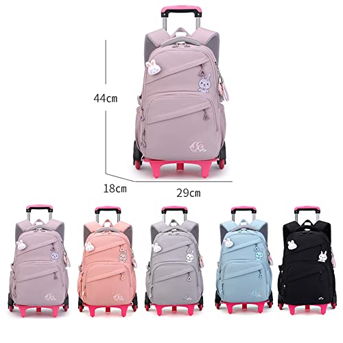 Rolling Backpack for Girls Trolley BookBag with Wheels Elementary and Middle School Luggage Travel Bag2