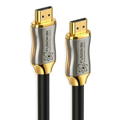 Fusion8K Certified HDMI 2.1 Cable 48Gbps 15 Feet - 10K 8K@60Hz 4K@120Hz 144Hz | eARC HDR10 Dolby...