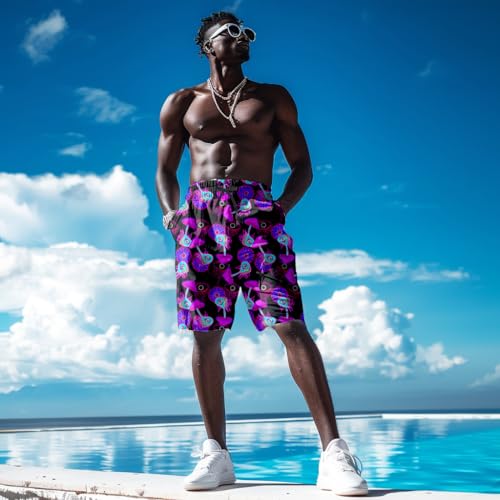 Mens Swim Trunks with Compression Liner Quick Dry 2 in 1swim Shorts Bathing Suits for Beach Rave3