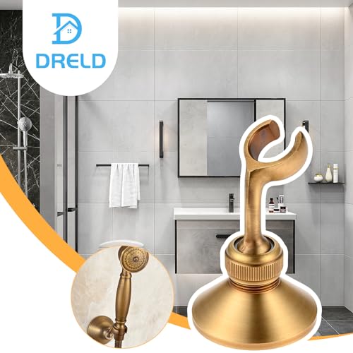 DRELD Vintage Shower Bracket, 360°Adjustable Brass Shower Bracket with Screw and Expansion - Image 2