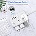 Extension Cord 15 ft, Power Strip with 6 Outlets 4 USB Charger(2 USB C Port), Flat Plug Outlet Extender Long Cord, Protection for Indoor, Home, Office Supplies, Dorm Room Essentials