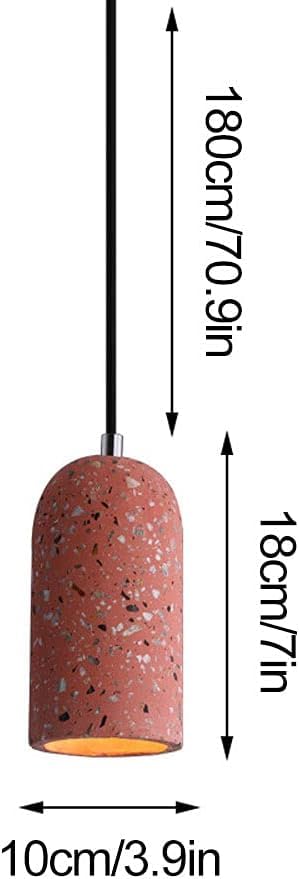 Suspension E27 en terrazzo design cylindrique moderne bleu - 5