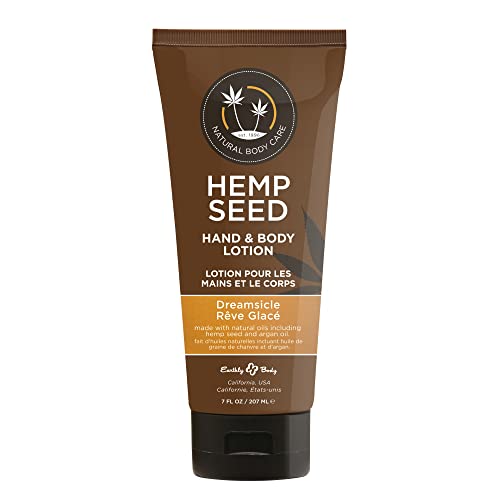 Hemp Seed Hand & Body Lotion, Dreamsicle Scent - 7 Oz. - Soothe Dry Skin - Argan Oil, Hemp Seed Oil - Light, Non-Greasy Formula - Vegan & Cruelty Free #TOP17
