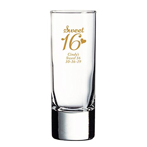 Vasos personalizados color oro alto 12 unidades