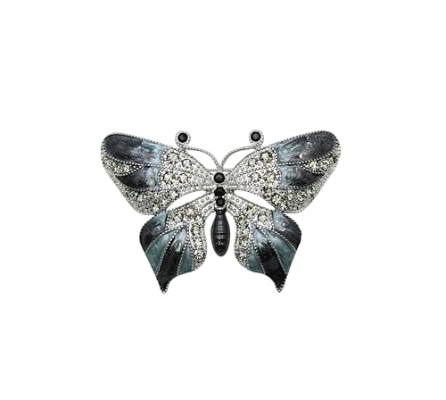 Image of Gorgeous Rhinestone Crystal Enamel Butterfly Pin Brooch