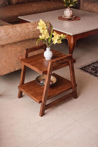 Image of VASIL MART Wooden End Table for Living Room, Sofa Side Table for Drawing Room, Bedroom, Office Balcany etc.(Brown)