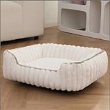 Matériau de Haute Qualité: Ce panier chien avec confortable peluche et coton PP souples remplies procureront à votre animal la sensation de dormir sur un nuage offre un sommeil profond plus confortable, lit pour moyen petit chien.