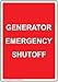 AdriK Generator Emergency Shut Off Warning Signs Metal Private Property Caution Notice Sign with English Text, Red
