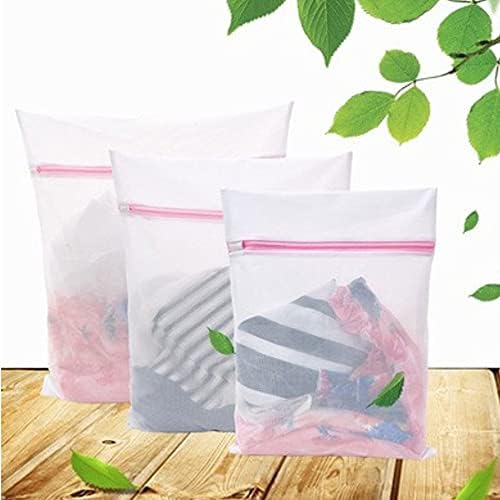 WYAN Zippered Mesh Laundry Wash Bags, Foldable Thicken For Delicates Underwear,washing Machine Clothes Protection Net Home Organizer2-set (1L+1S) (23*30+40*50)