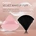 2 Pcs EVAOUXIU Triangle Powder Puff for Face Powder, Soft Plush Setting Powder Puff, Velour Cosmetic Foundation Blender Sponge Beauty Makeup Tools (Black&Pink)
