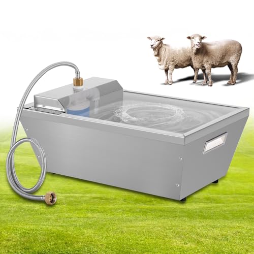 JLUHYANN 4Gal Dog Water Bowl Dispenser Automatic Livestock Water Trough Metal Large Capacity Self Filling Livestock Waterer for Dogs Horse Goat Sheep Pet