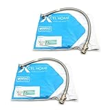 Xcel Home 2X WRAS Approved 500mm 15mm Compression with Isolation Valve x 1/2" Flexible Pipe Connector | Kitchen Sink/Bathroom Basin Stainless Steel Braided Flexi Connectors