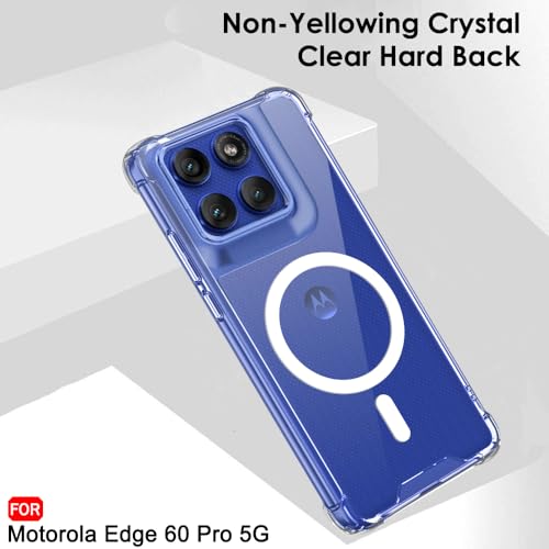 Image of TheGiftKart Shockproof Crystal Clear Back Cover Case for Motorola Moto Edge 60 Pro 5G | 360 Protection | Hard Clear Back Cover for Moto Edge 60 Pro (PC & TPU, MagSafe Compatible, Transparent)